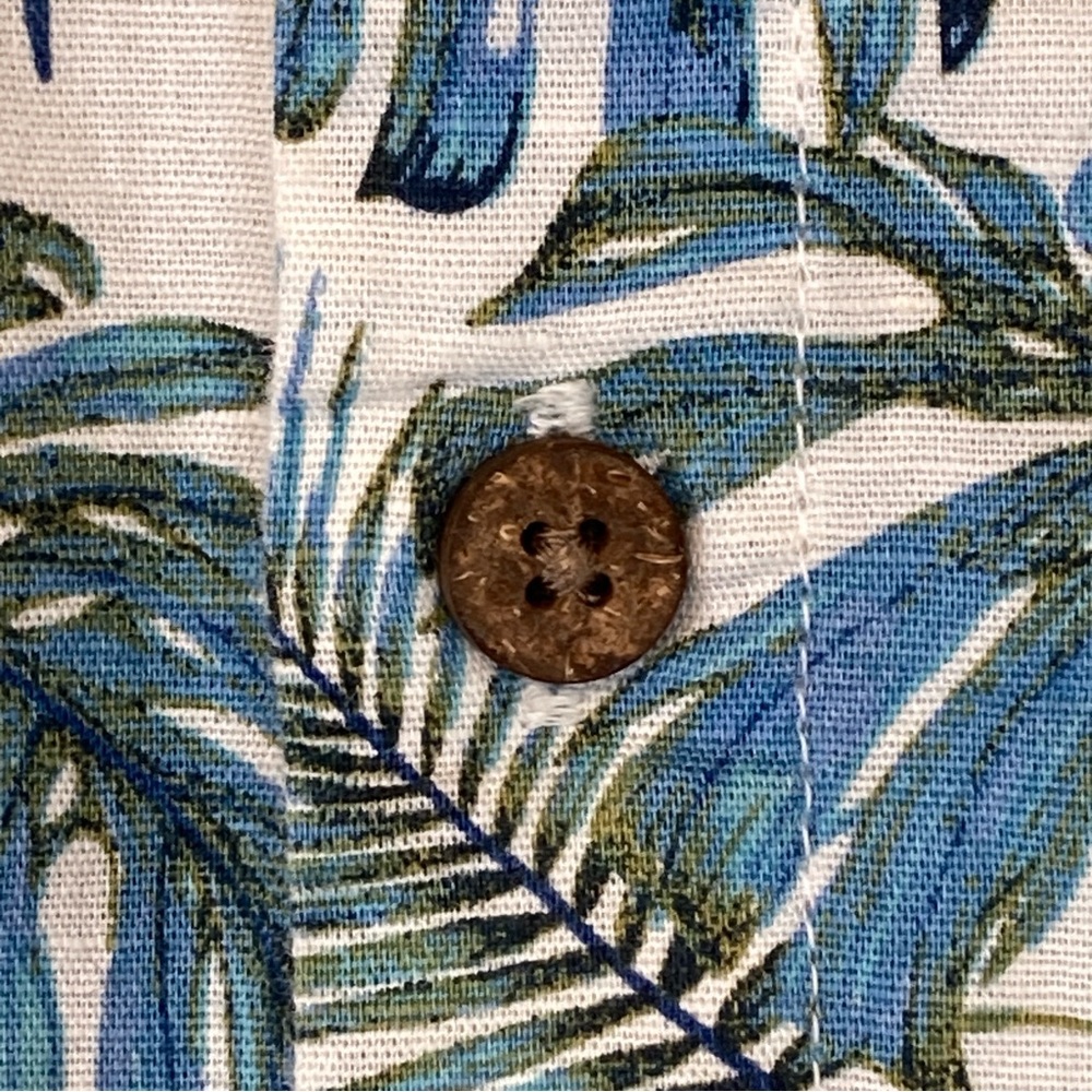 Island Shores Tropical Leaf Print Men's Shirt Size M - Picture 5 of 16